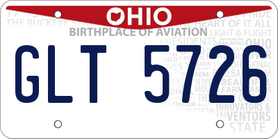 OH license plate GLT5726