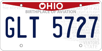 OH license plate GLT5727
