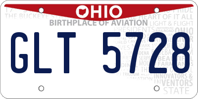 OH license plate GLT5728