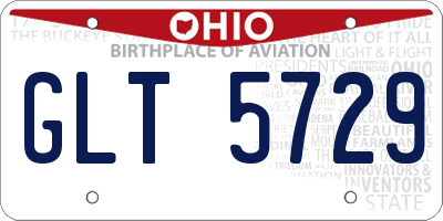 OH license plate GLT5729