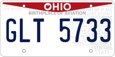 OH license plate GLT5733