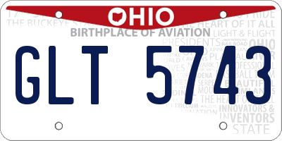 OH license plate GLT5743