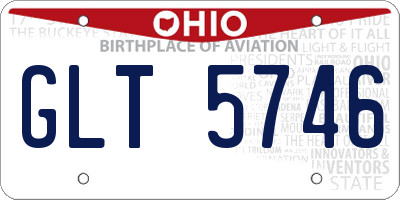 OH license plate GLT5746