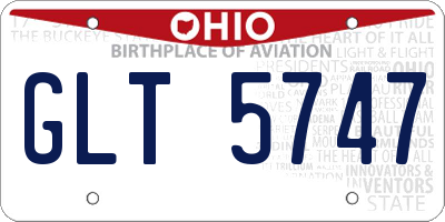 OH license plate GLT5747