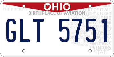 OH license plate GLT5751