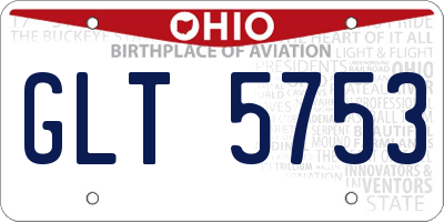 OH license plate GLT5753