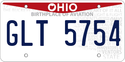 OH license plate GLT5754