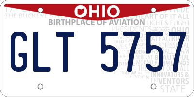 OH license plate GLT5757