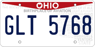 OH license plate GLT5768