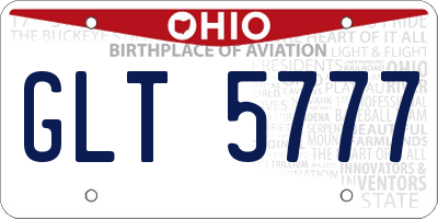 OH license plate GLT5777