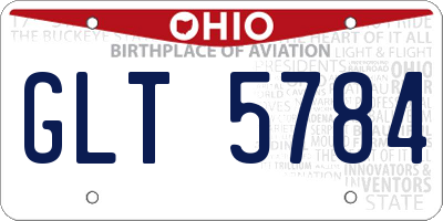 OH license plate GLT5784