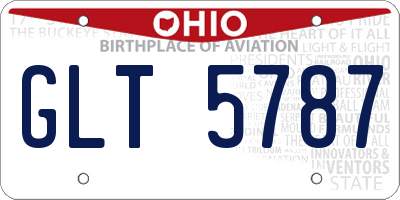 OH license plate GLT5787