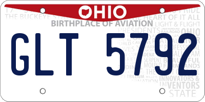 OH license plate GLT5792