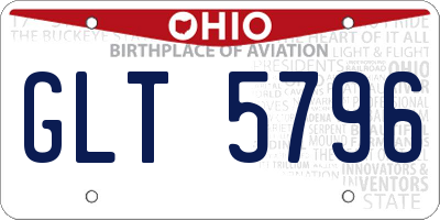 OH license plate GLT5796