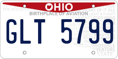 OH license plate GLT5799