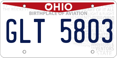 OH license plate GLT5803