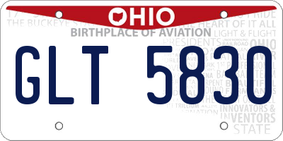 OH license plate GLT5830