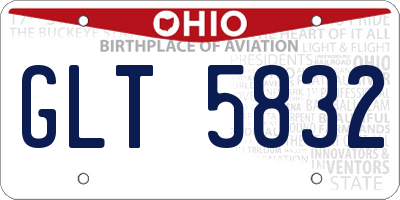 OH license plate GLT5832
