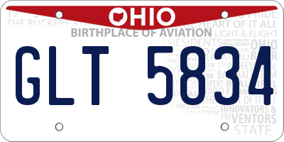 OH license plate GLT5834