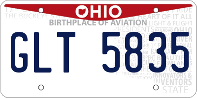 OH license plate GLT5835