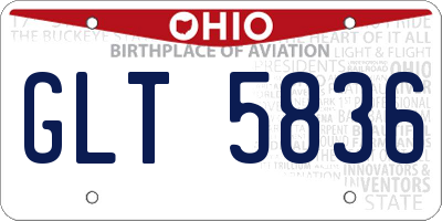 OH license plate GLT5836