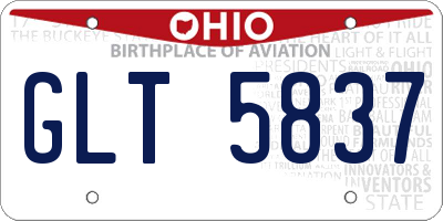 OH license plate GLT5837