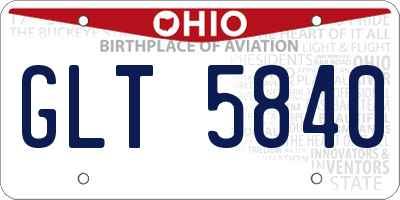 OH license plate GLT5840