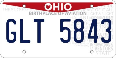 OH license plate GLT5843