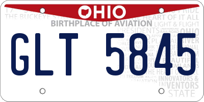 OH license plate GLT5845