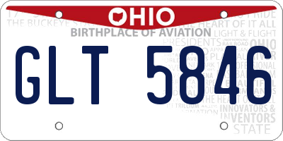 OH license plate GLT5846