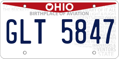 OH license plate GLT5847