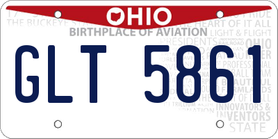 OH license plate GLT5861