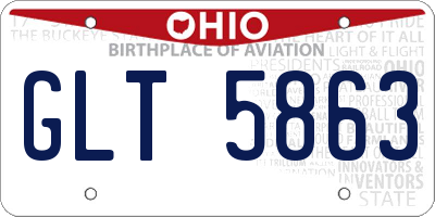 OH license plate GLT5863