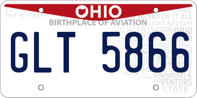 OH license plate GLT5866