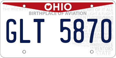 OH license plate GLT5870
