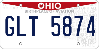 OH license plate GLT5874