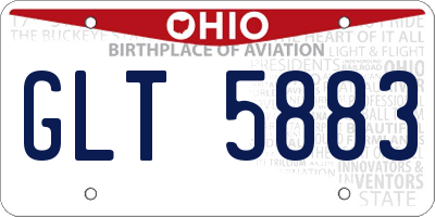 OH license plate GLT5883