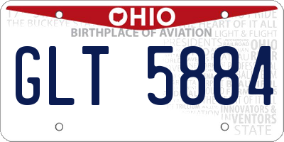 OH license plate GLT5884