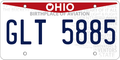 OH license plate GLT5885