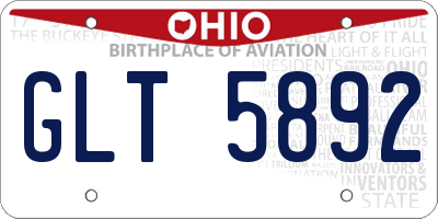 OH license plate GLT5892