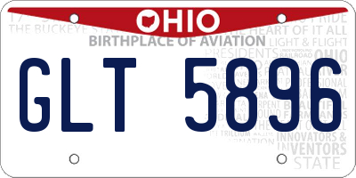 OH license plate GLT5896