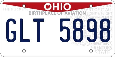 OH license plate GLT5898