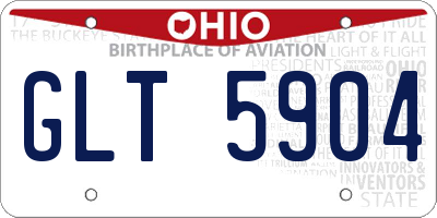 OH license plate GLT5904