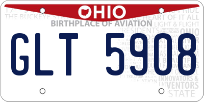 OH license plate GLT5908