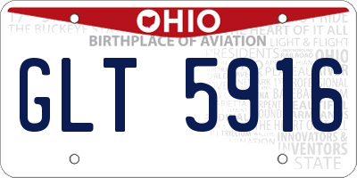 OH license plate GLT5916