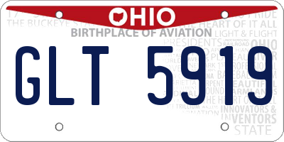 OH license plate GLT5919