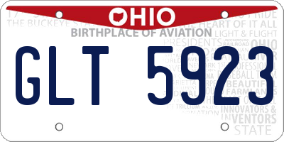 OH license plate GLT5923