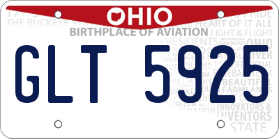 OH license plate GLT5925