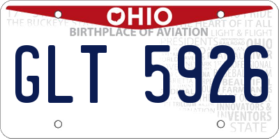 OH license plate GLT5926