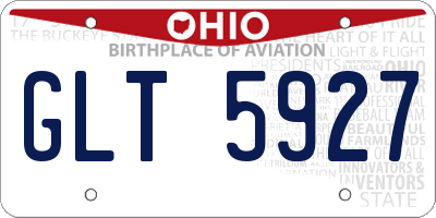 OH license plate GLT5927